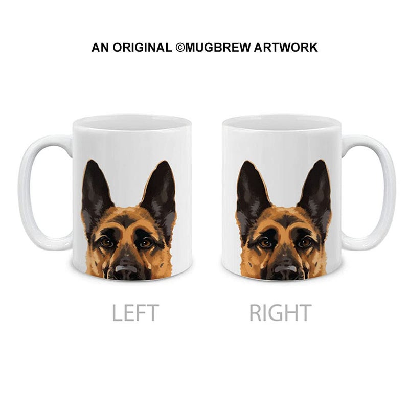 MUGBREW Black Tan German Shepherd Dog Ceramic Coffee Mug Tea Cup, 11 OZ - Image 1